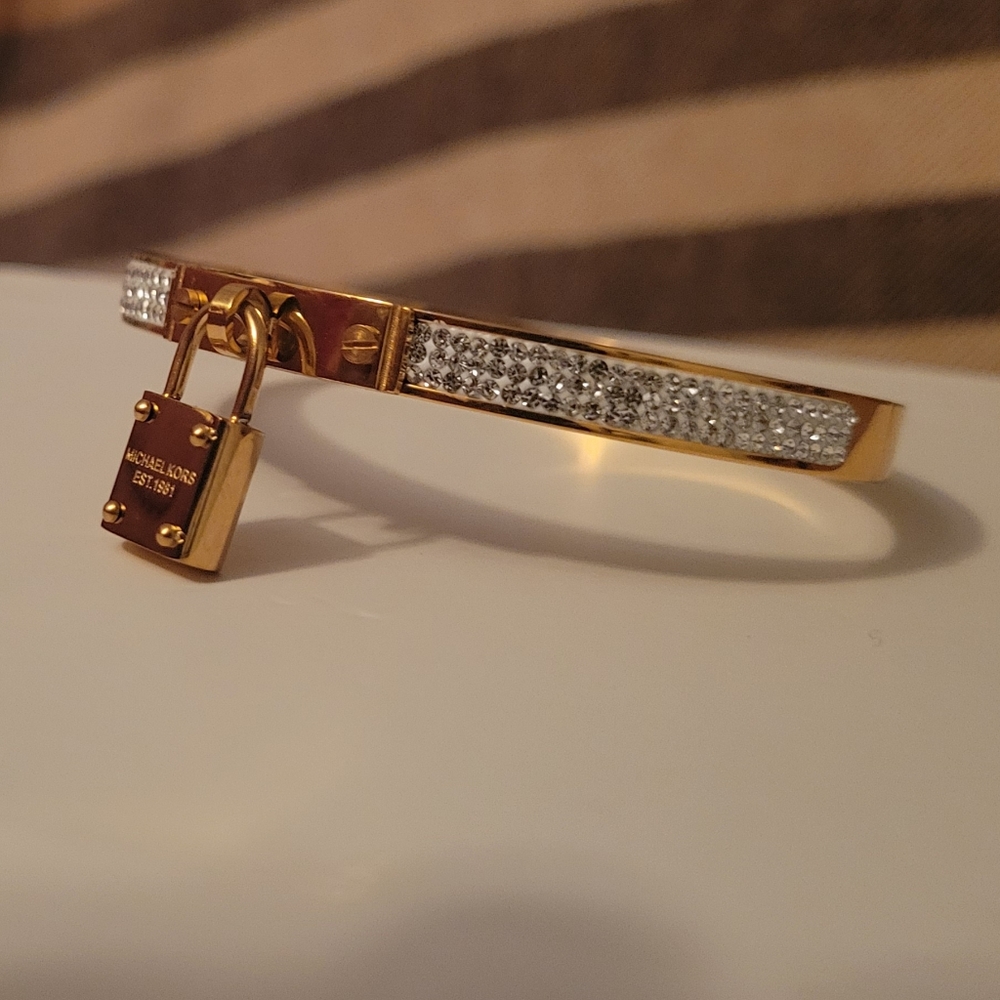 Gold wash MK bangle - Picture 3 of 7